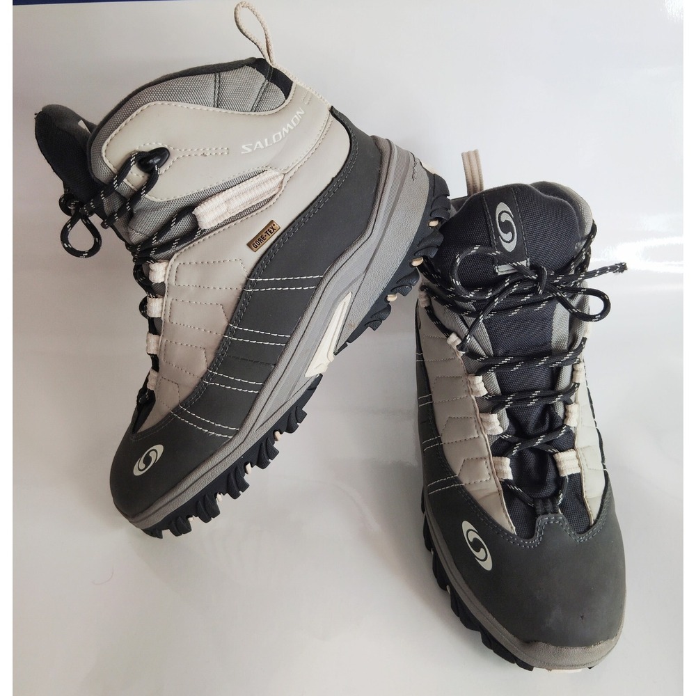 Womens Salomon Gore-Tex Advanced Chassis Gray/Black Hiking Shoes Size 8